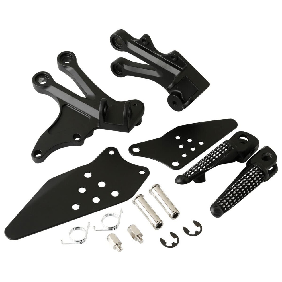 Foot Pegs Bracket Set 20042005 Matte Motorcycle Front Footrest For Kawasaki Zx10r Black 9455672936781