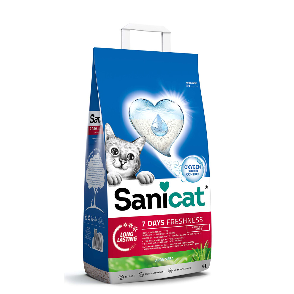 Sanicat - Classic Cat Litter With Aloe Vera | 7-Day Odour Control | Fa