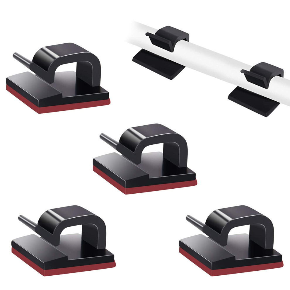 Soulwit 50 Pcs Self Adhesive Cable Management Clips, Cable Organizers Sticky Wire Clips Cord Holder For Tv Pc Laptop Ethernet Cable Desktop Home 5051226997365