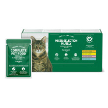 by Amazon Grain-Free Complete Wet Food for Adult Cats, Mixed Selection In Jelly, 4.8 kg (48 pouches of 100g)
