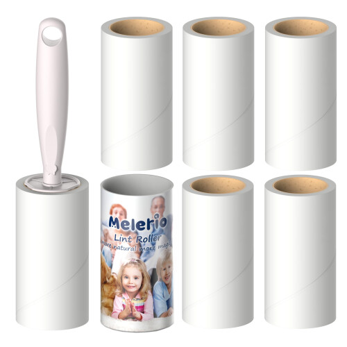 MELERIO Lint Rollers 5 Refills Full 420 Sheets with Protective Cover,1