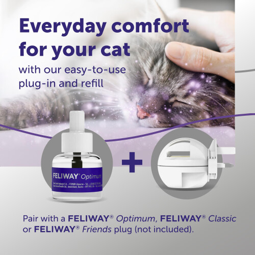 Feliway FELIWAY Optimum 30 Day Cat Calming Odourless Refill for Pheromone Diffuser, 48ml 2