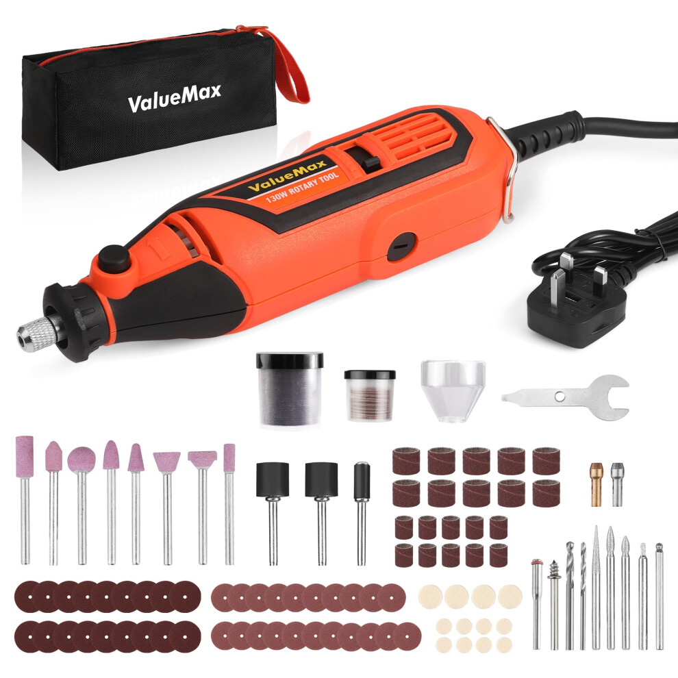 Valuemax Rotary Tool Kit, 130 W Powerful Rotary Multi Tool With Variable Speed, Mini Grinder Set With 119 Pcs Accessories For Craft Projects And Diy, 5001628159120