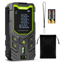 NIKOTEK Laser Distance Meter 50m/165ft,Laser Measure with 2 Bubble Levels IP54 Portable Digital Measure Tool Range Finder with Large LCD Backlit Disp