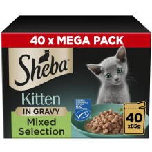 Sheba Sauce Collection Cat Food Pouch for Kitten Mixed Selection in Gravy 40x85g