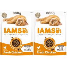 IAMS Complete Dry Cat Food for Kittens with Chicken 800 g (Pack of 2)