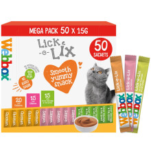 Webbox Lick-e-Lix Cat Treats Variety Value Pack - Kitten Friendly, Grain Free, N