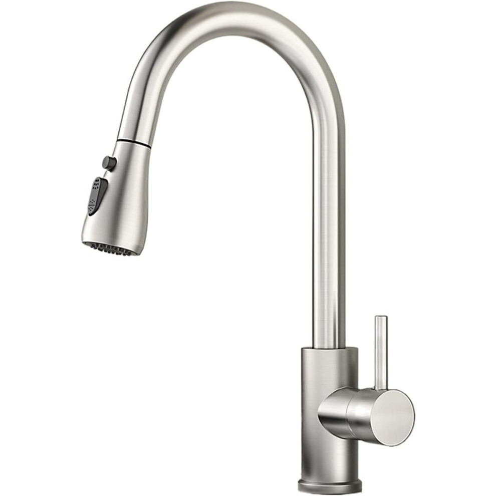 Pull Out Kitchen Faucet Stainless Steel With Adjustable Nozzle And Extended Reach Sprayer 9455672936903