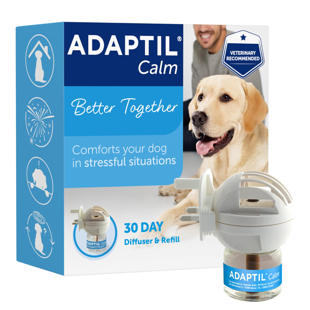 Adaptil Calm Home Diffuser For Dogs With 30 Day Refill, Dog Calming Plug In Pheromone Diffuser To Help Reduce Anxiety And Stress In