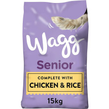 Wagg Senior Complete Dry Dog Food Chicken & Rice 15kg - 28% Meaty Ingredients
