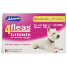Johnsons Veterinary Products 4Fleas Tablets for Puppies and Small Dogs Treatment