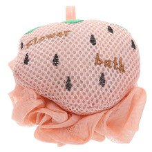 Large Double Sided Shower Loofah Strawberry Body Scrubber for Gentle Full Body Exfoliation