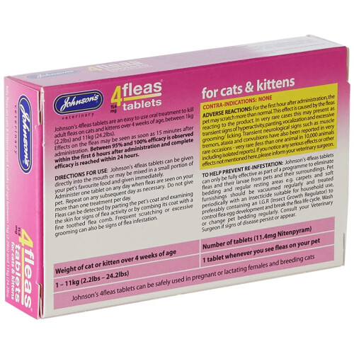 Johnson's Veterinary Johnsons Veterinary Products 4Fleas Tablets for Cats and Kittens, Pack 1
