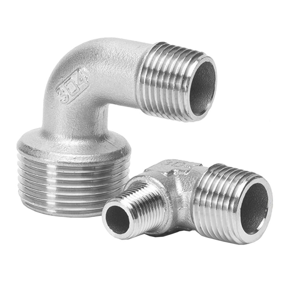 304 Stainless Steel Pipe Fittings 90 Elbow Dn10 Dn15 Male To Male Connector Corrosion Resistant 9455672936996