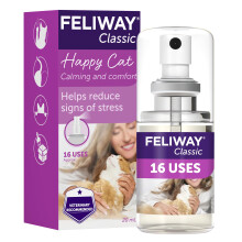 FELIWAY Classic Cat Calming Odourless Spray, 20ml - Comforts Cats at Home and On the Go and Reduces Stress During Travel, Veterinary Recomme