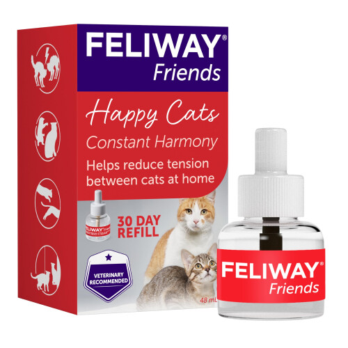 Feliway FELIWAY Friends 30 Day Cat Calming Odourless Refill for Pheromone Diffuser, 48ml