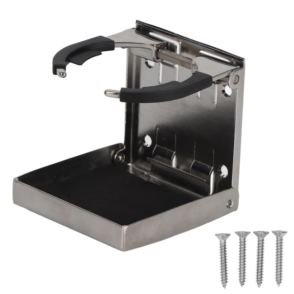Folding Cup Holder Stainless Steel Adjustable Wall Mount For Rv Boat Truck With Screws 9092120434811