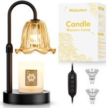 Candle Warmer Lamp with Timer and Dimmable Light, Vintage Wax Melt Warmer for Home Decor