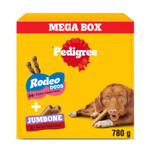 Pedigree Rodeo Duos & Jumbone Medium Dog Treats in Mega Box - Multi Mix, 780g Ch