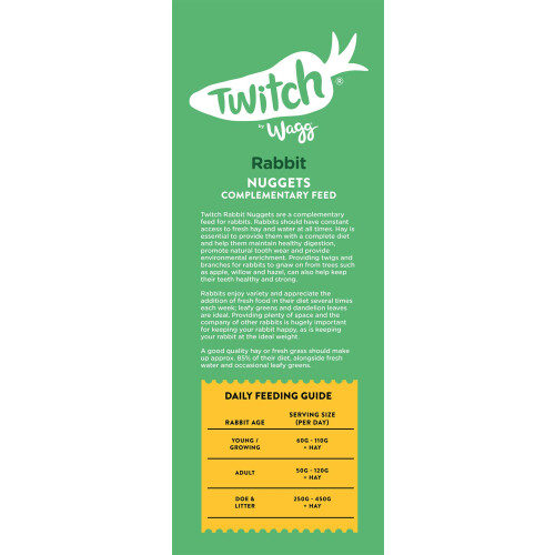 Wagg Wagg Twitch Rabbit Food 4kg (Pack of 3) - Complementary Feed Nuggets 2