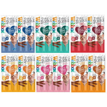 Webbox *NEW* 6 PACK MIXED CAT STICKS CAT KITTEN MEATY STICK TREAT COD DUCK BEEF