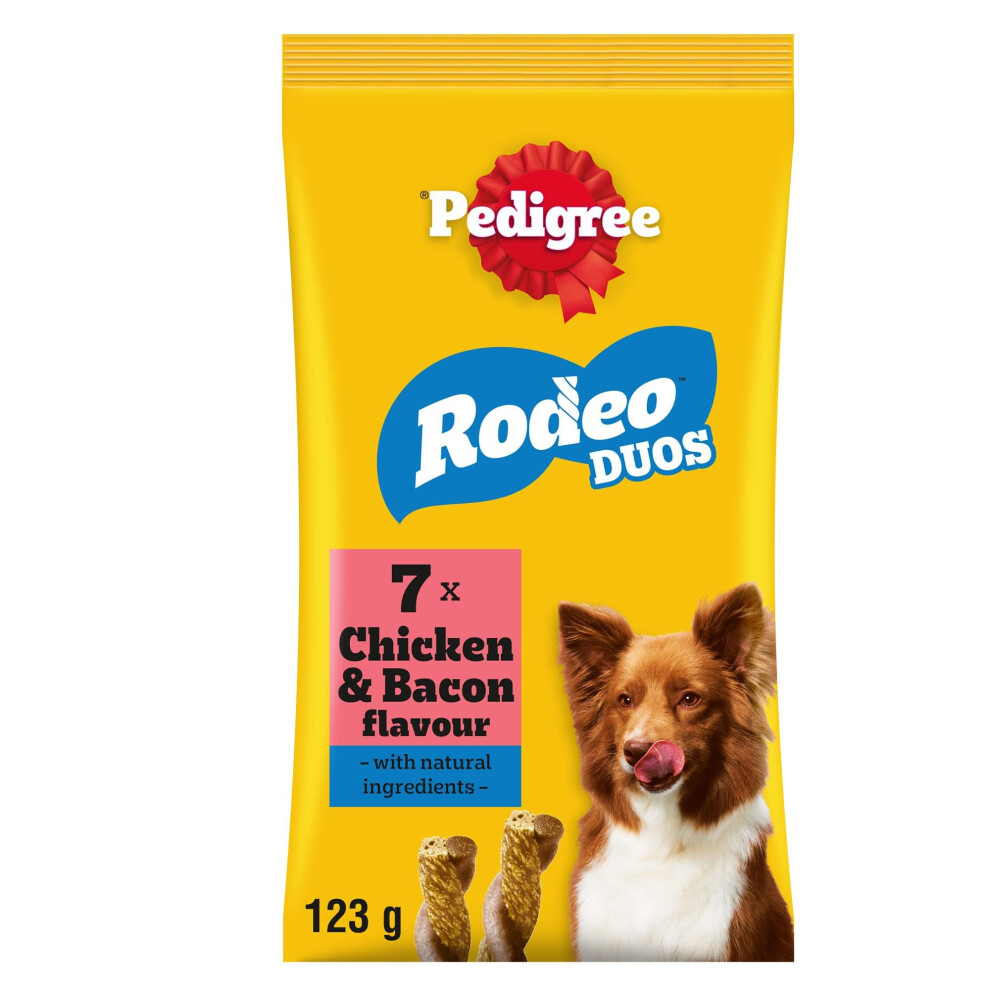 Pedigree Rodeo Duos - Dog Treats - With Chicken & Bacon - 70 Sticks (Pack Of 10)