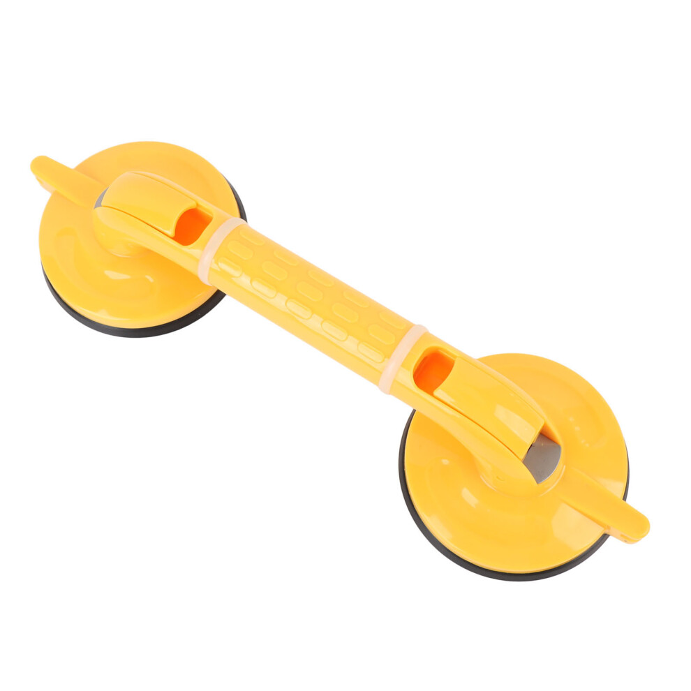 Yellow Strong Suction Bath Grab Bar 39Cm Anti Slip Shower Handle For Elderly