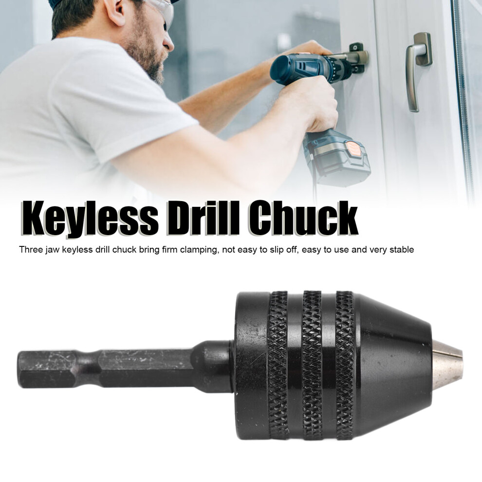 Keyless Drill Chuck Adapter 3 Jaws Carbon Steel
