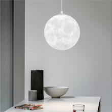 Modern LED Moon Ceiling Chandelier Planet Pendant Light for Living Dining Room D20cm 3Color
