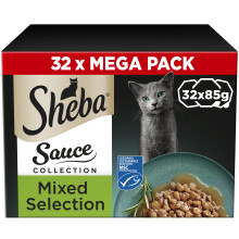 SHEBA Sauce Lover Cat Food Trays Mixed Collection 32 x 85 g