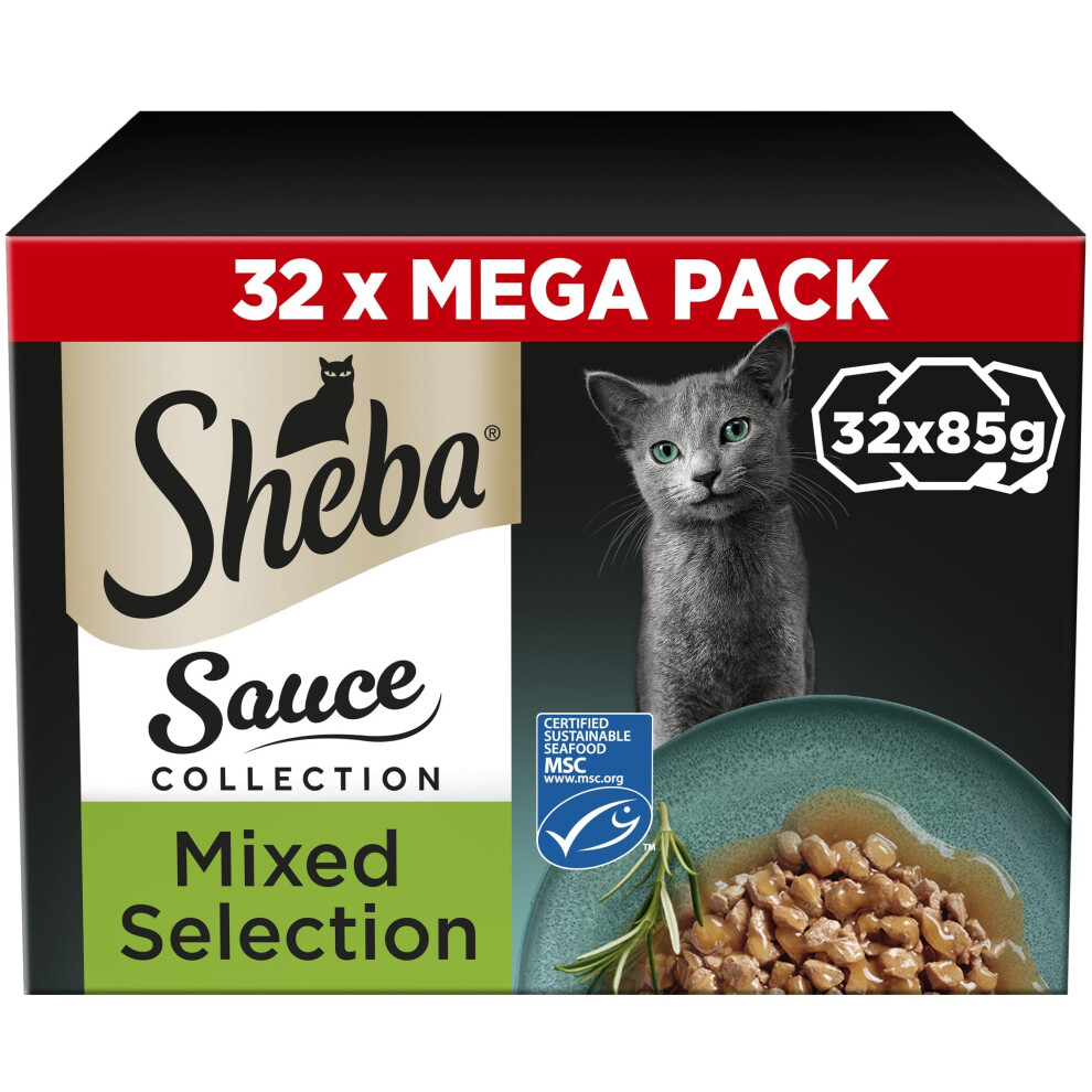 Sheba Sauce Lover Cat Food Trays Mixed Collection 32 X 85 G