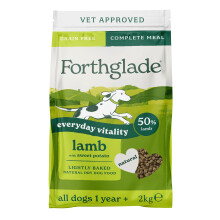 Forthglade Dry Dog Food, Lightly Baked, (2kg), Hypoallergenic and Grain Free Dog Food, Adult 1 Year +, Lamb With Sweet Potato, Complete and Balanced