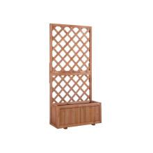 Jardineira elevada - Outsunny - Madeira natural - 72,5x31,5x149,5cm - Para plantas trepadeiras