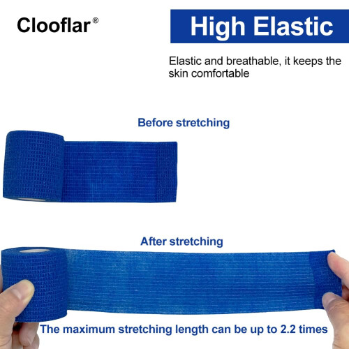 Clooflar 16 Pack Self Adhesive Cohesive Bandage, 5cm x 4.5m Elastic 2