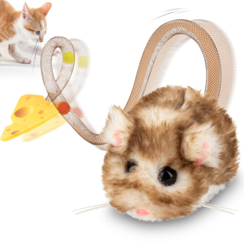 Migipaws Interactive Cat Toy,360 Rolling & Spin Migimouse with Wiggli
