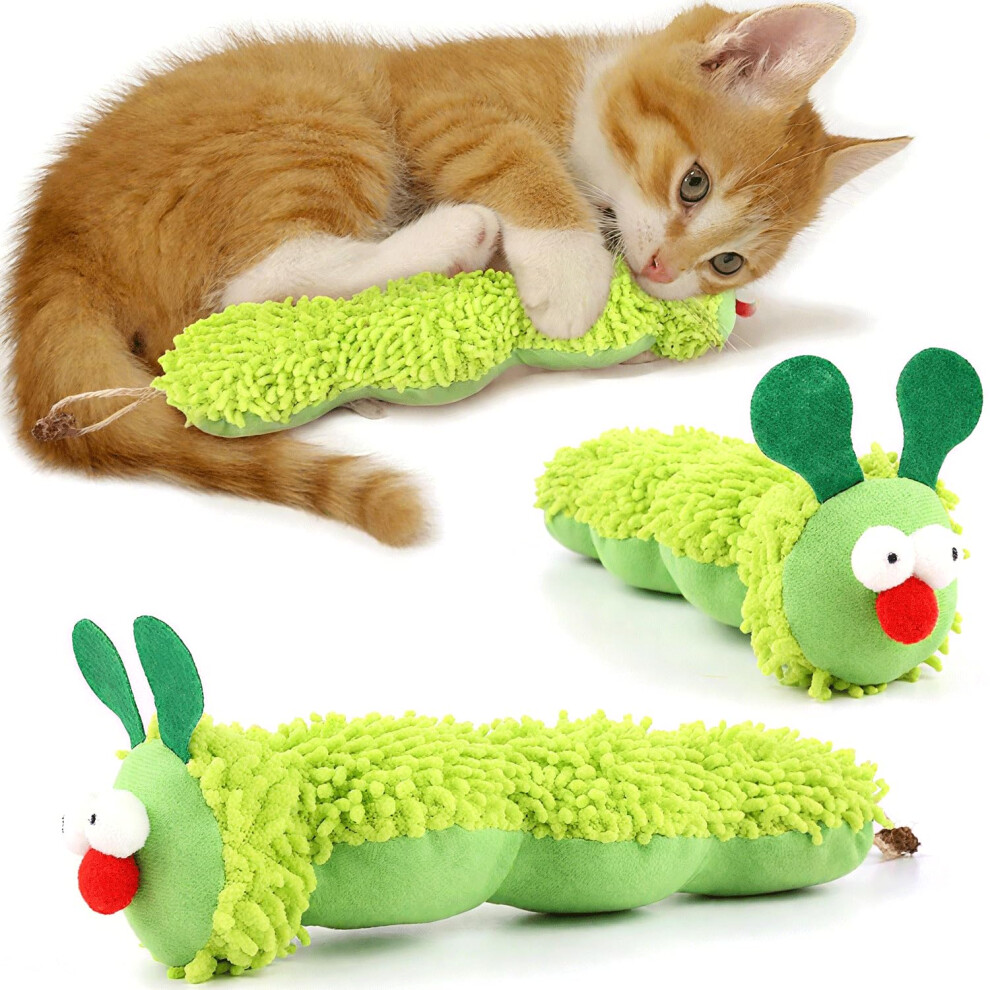 Speedy Panther Cat Catnip Toy For Indoor Cats, Cat Chew Toy For Teeth Cleaning, Bite-Resistant Plush Caterpillar Design, Dental Health Benef