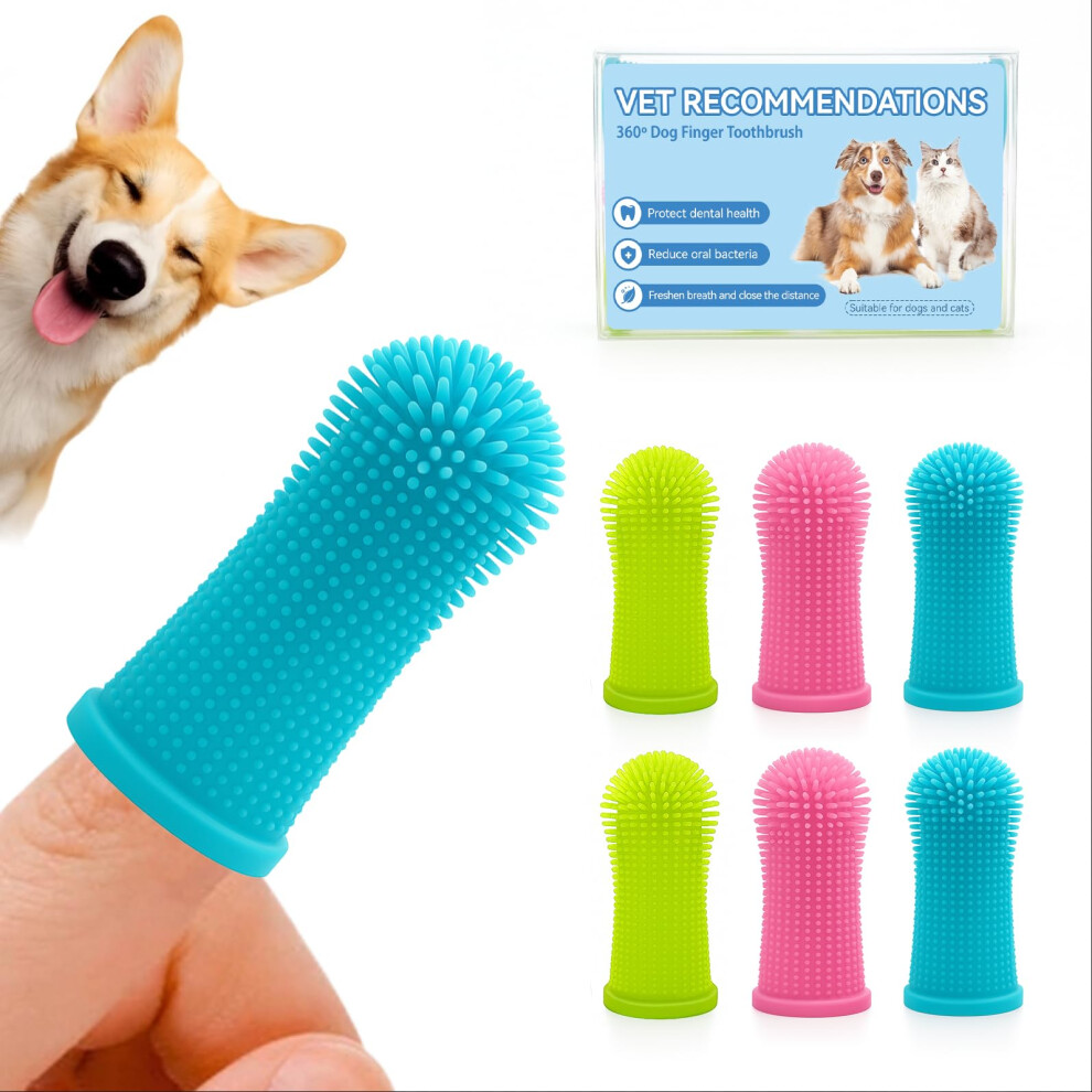 Aujzoo Dog Toothbrush Set (6 Packs), 360Âº Pets Teeth Cleaning Toothbrush For Dog