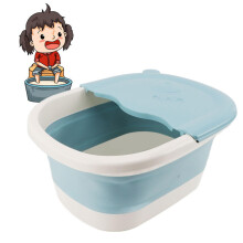 Foldable Foot Spa with Massage Nodes, Portable Collapsible Foot Bath for Home Travel, Blue