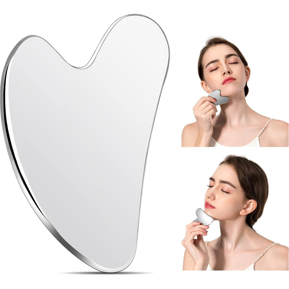 Cream Stainless Steel Gua Sha Facial Tool For Skin Tightening Face Neck Eyes Massage And Fast Absorption