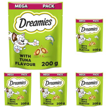 Dreamies Mega Pack Cat Treats, Tasty Snacks with Delicious Tuna, 6 Pou