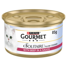 GOURMET Solitaire Tinned Wet Cat Food with Beef 85g (Pack of 12)