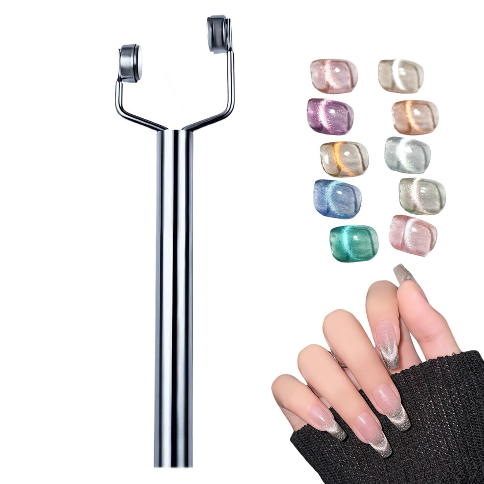 Nail Magnet Tool DoubleEnded YShaped Magnetic Nail Art Wand for 3D Cat Eye Gel Nails