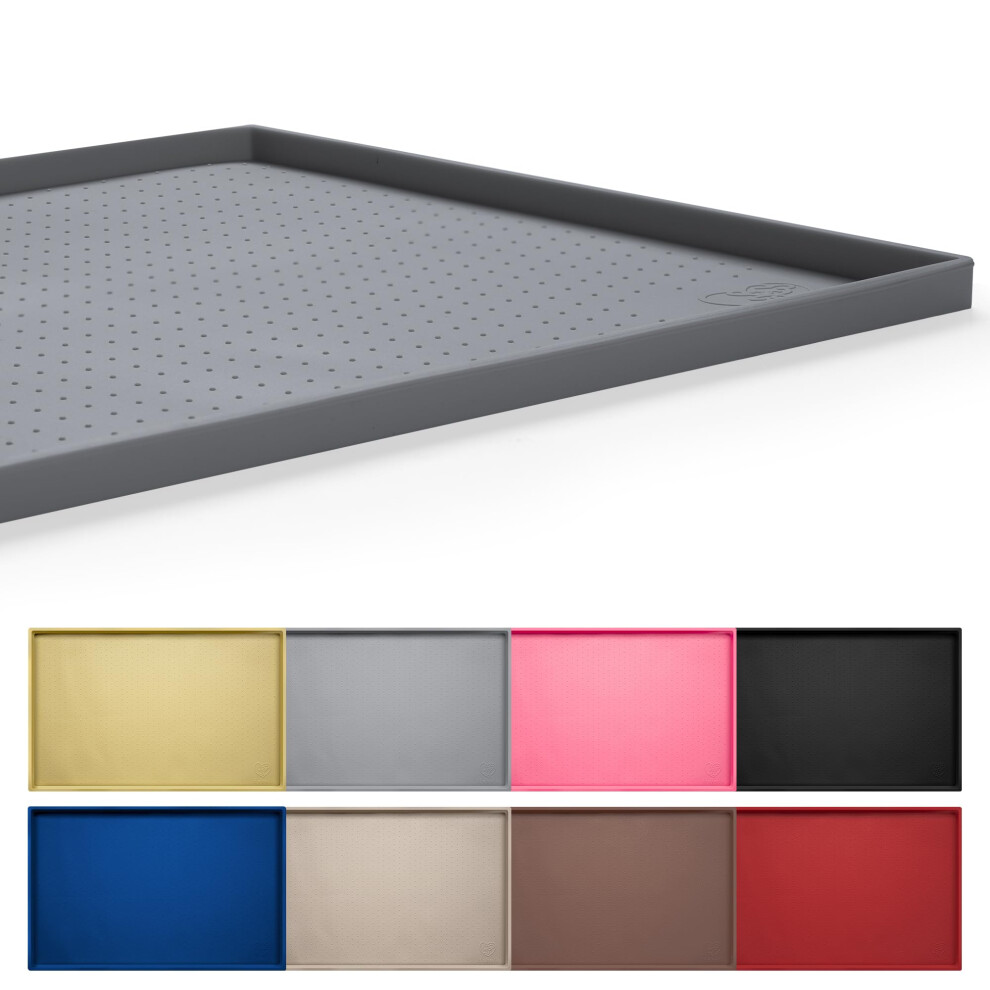 Hubulk Dog Feeding Mat,100% Waterproof Food Grade Silicone Pet Food And Water Bowl Placemat,Dishwasher, High Raised Edge To Prevent Spills,N