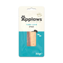 Applaws 100% Natural Cat Treats, Whole Tuna Loin Cat Snack, 30g Pouch (Pack of 12)