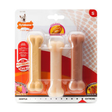 Nylabone Extreme Tough Dog Chew Toy Bones, Peanut Butter, Chicken, Bacon Flavoured, 3-Piece, Small, For Dogs Up To 11 kg
