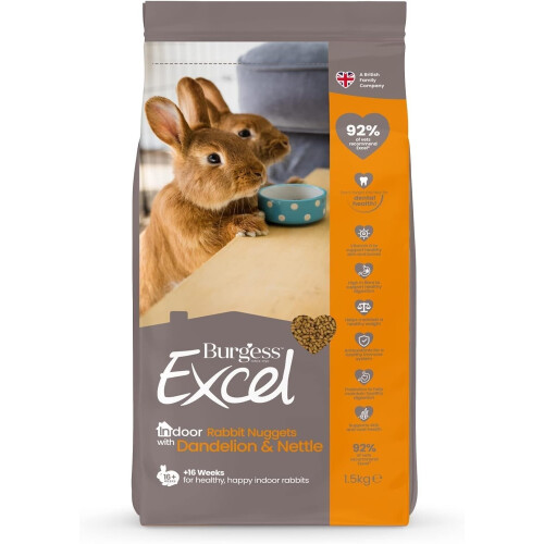 Burgess Excel Burgess Indoor Rabbit Nuggets, 1.5 kg