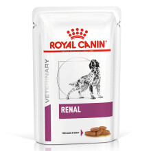 Royal Canin Veterinary Renal - 12 x 100 g - Complete Dietary Food for Adult Dogs - to Support Kidney Function - with Tasty Chunks in Sauce