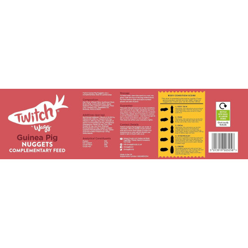 Wagg Wagg Twitch Guinea Pig Food 10kg - Complementary Feed Nuggets 2