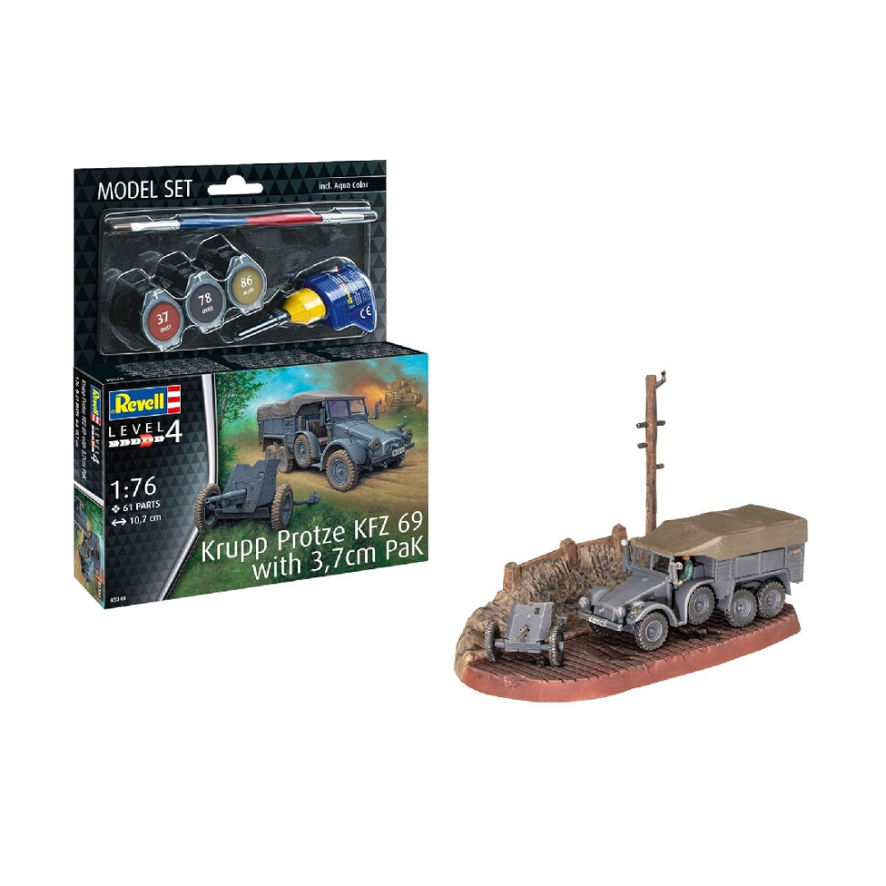 Revell Model Set 63344 Krupp Protze Kfz 69 With 3.7Cm Pak