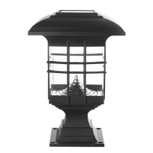 Solar Post Light with Smart Sensor, IP65 Waterproof Solar Powered Outdoor Fence and Garden Lamp